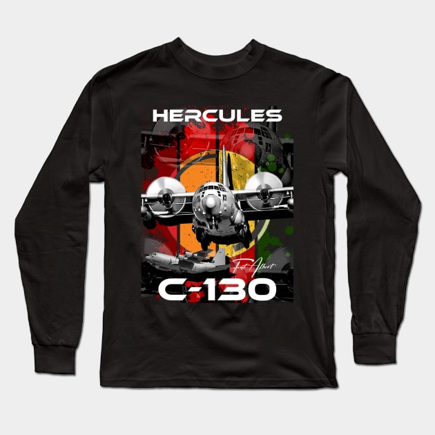 c 130 hercules military aircraft Long Sleeve T-Shirt by aeroloversclothing